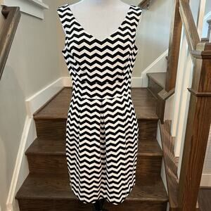White House Black Market Chevron Stripe Sleeveless Dress Size 4
